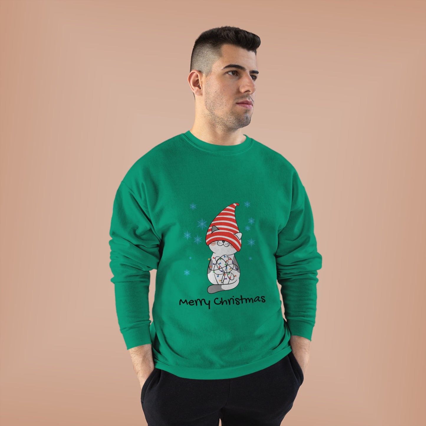 Cuddly Catmas Unisex EcoSmart® Crewneck Sweatshirt