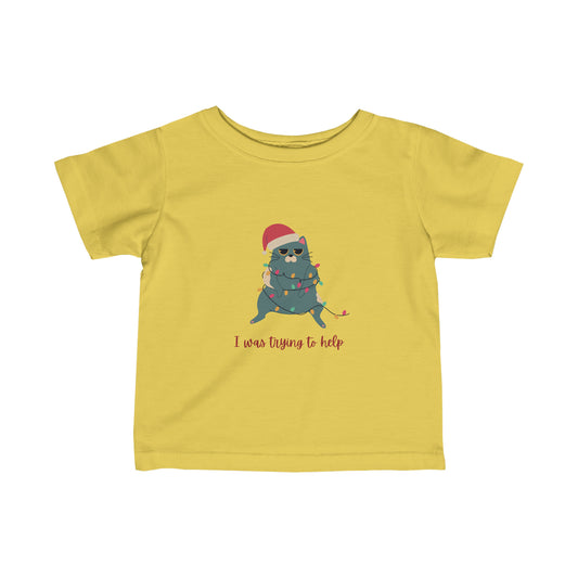 Infant Fine Jersey Tee - "I Was Trying to Help" Cat